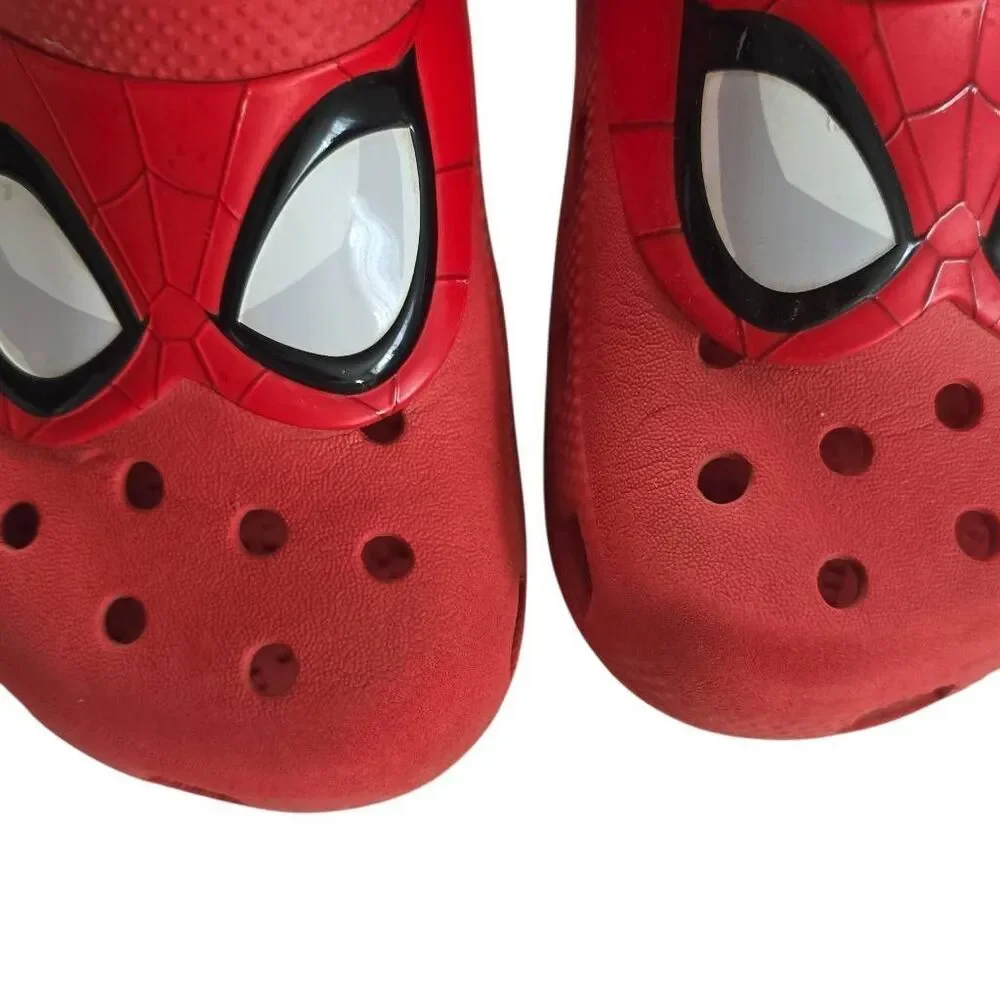 Crocs X Marvel Kids Size 1 Red Blue Spiderman Crocs